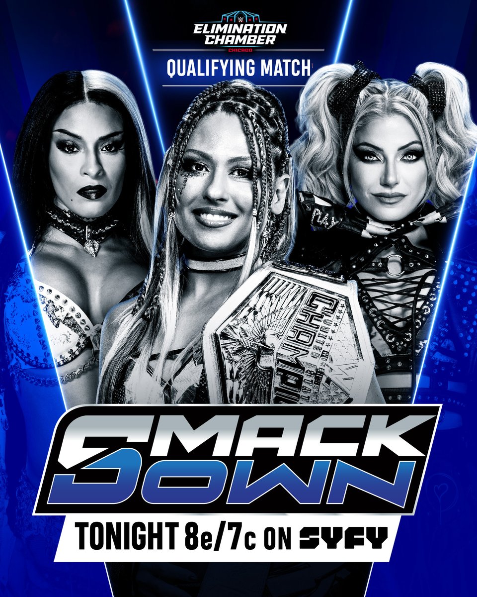 WWE's tweet photo. .@ZelinaVegaWWE, @giulia0221g and @AlexaBliss_WWE battle it out in a #WWEChamber Qualifying Match TONIGHT when #SmackDown heads to @SYFY! 

📺 8 ET/7 CT on @SYFY https://t.co/MWjcXz9NhI