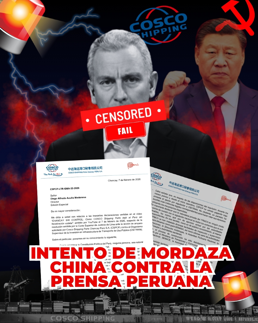 Ilad_media's tweet photo. 🚨 ESCÁNDALO | China intenta callar a un periodista peruano y el caso se dispara a nivel INTERNACIONAL 🌎 https://t.co/EyArPNNEgg