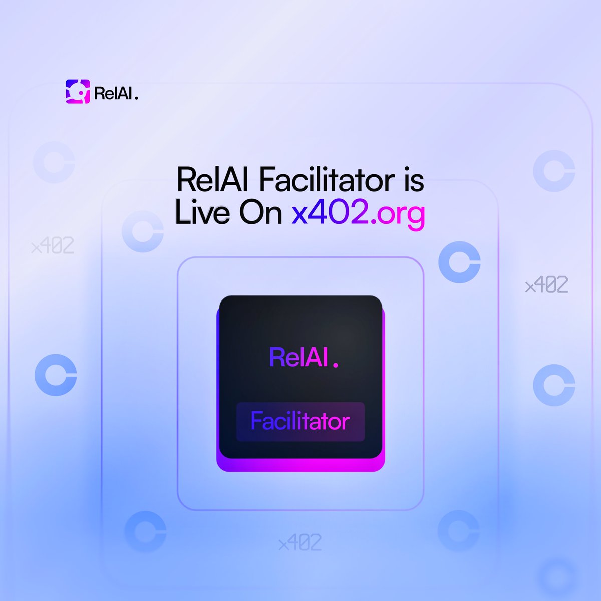 RelAI Facilitator is now listed on x402.org!

It is exciting to see that we now have both our products listed on the official platform of the x402 protocol.

RelAI has become an essential part of the ecosystem, and we'll work harder to strenghten our spot here!