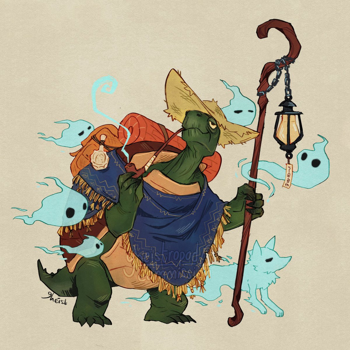 gheistropod's tweet image. recent comm i did! very fun tortle shepherd :&amp;gt;