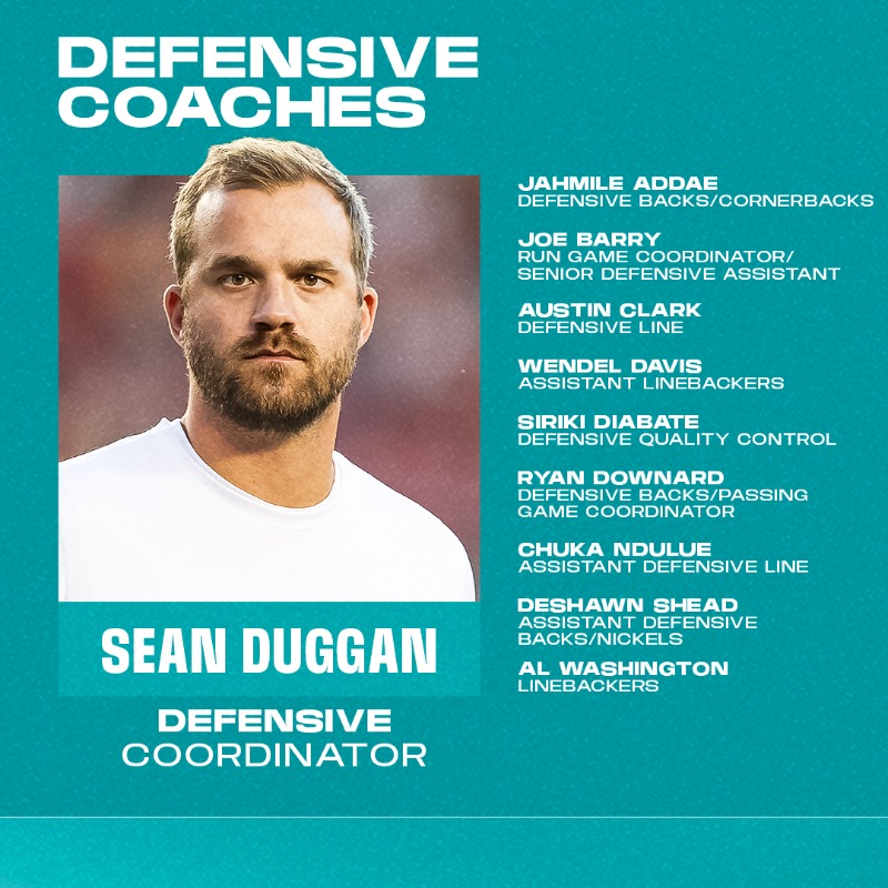 MiamiDolphins's tweet photo. Our coaching staff is set. 🐬