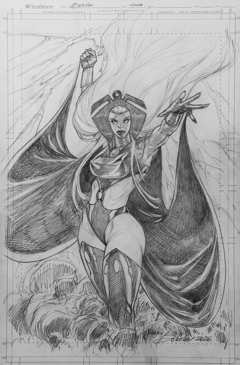 Progress on #storm 11x17 drawing. 
#xmen #MarvelComics