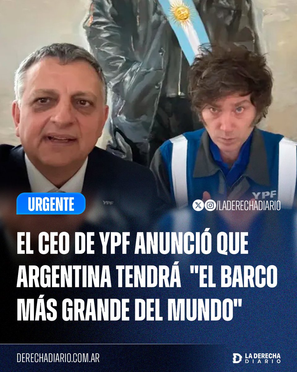 🇦🇷 ARGENTINA POTENCIA ENERGÉTICA 🔥

👉 El CEO de YPF anunció que el país contará con “el BARCO de licuefacción de gas MÁS GRANDE DEL MUNDO” para exportar GNL y abastecer la creciente demanda energética global 🌎

¿Bancás este anuncio?

1- SÍ ✅
2- NO ❌