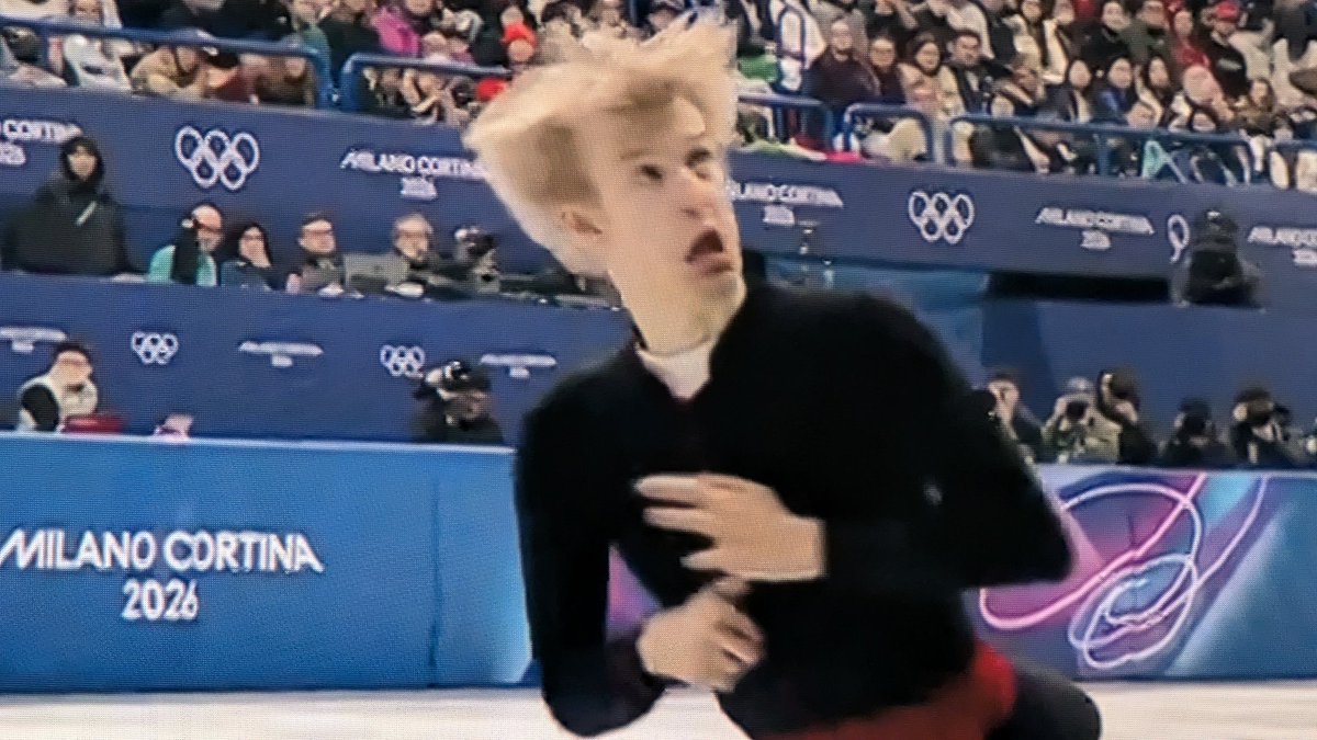 When you see the ghost of the last Pope in the audience. #WinterOlympics #iceskating #italy #malinin