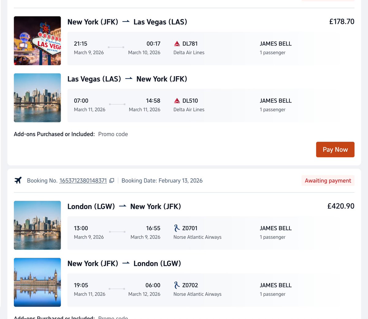 TheJamesBellX's tweet photo. @Trip  Your "multi city" option is classing round trips as one way flights.  So it's actually more booking my flights as multi-city flights than separate round trips.

I hope you fix this problem . https://t.co/VcM0wVK6NA