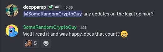 After roughly ~4 months of back-and-forth, it appears the legal opinion may have officially been returned by the lawyers...

For anyone who may not be aware, this legal opinion was the final hurdle standing between <a href="/salvium_io/">Salvium</a> and access to MiCA-regulated exchange listings.