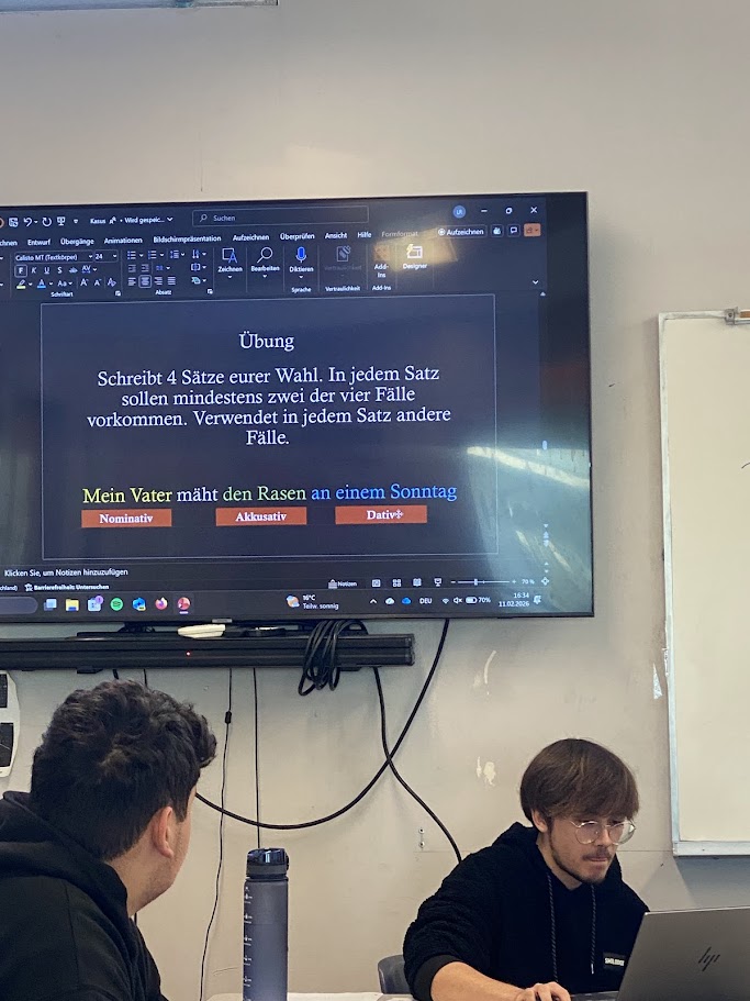 GermanSchoolCA's tweet photo. Luca &amp; Manuel led an intensive review on German Kasus and Satzglieder this Wednesday. Challenging grammar — but strong focus, great effort, and in the end the students truly got it. 😊📚
#GermanGrammar #LanguageLearning #StudentSuccess https://t.co/aDoOSfpbev