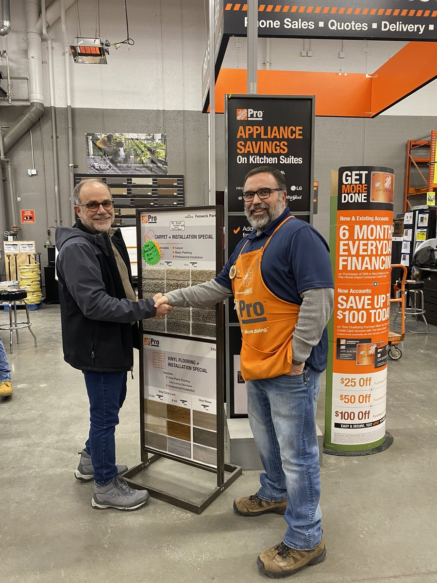 WayneCyr7's tweet photo. A special shout out to Brian at store 4135 and his outstanding work 🤩 to give his Pros the best flooring deal 👍 in the country!  Good job Brian! 👏👏👏🙌🙌🙌💥💥💥👊👊👊 https://t.co/mlQJMSh5WZ