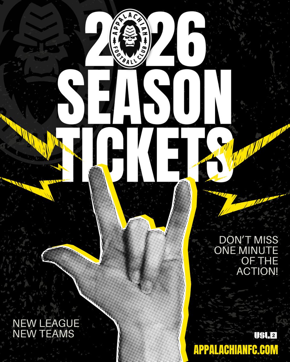 AppalachianFc's tweet image. ICYMI! And get your season seats so you don't miss any of the action!
#newleague #newteams #bigfun
🎟 appalachianfc.com
