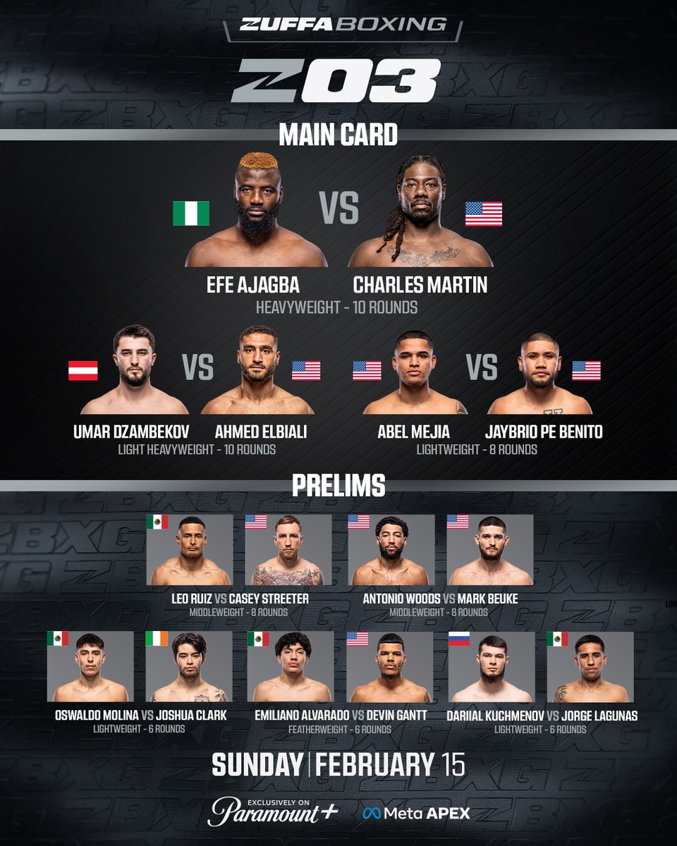 #ZuffaBoxing03 prelims are LIVE in 30 minutes on <a href="/paramountplus/">Paramount+</a>! <a href="/Zuffa_Boxing/">Zuffa_Boxing</a>