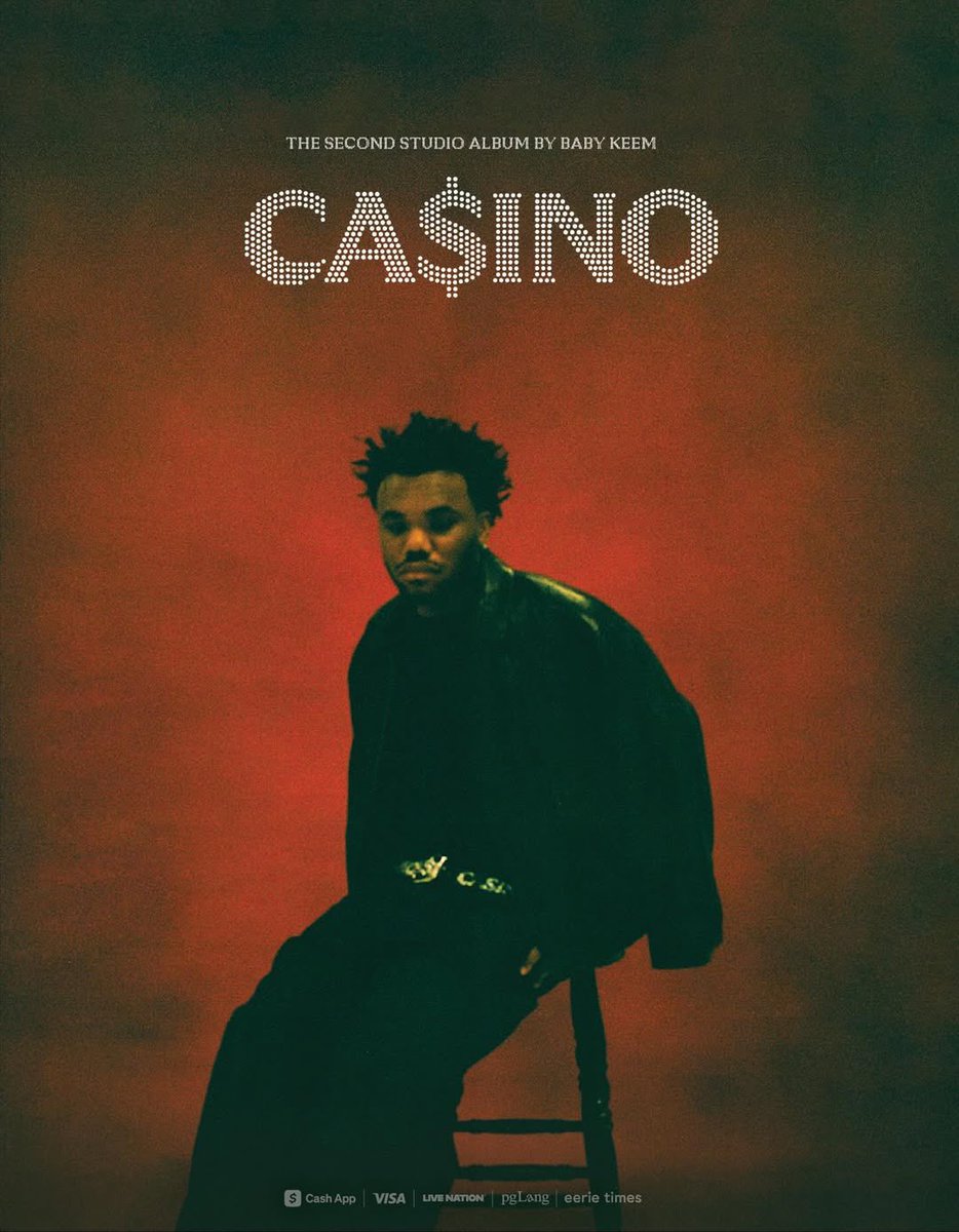 Baby Keem has sold out 12 shows of the “Ca$ino” tour after tickets went live earlier today 🎤

Atlanta
Boston
Brooklyn
Charlotte
LA
Miami
Oakland
Orlando
Philly
Phoenix
Raleigh
Vegas