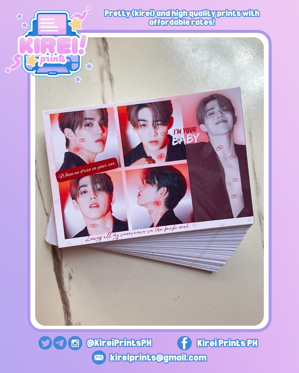 ୨୧ #PrintsbyKirei ⋆౨ৎ˚⟡˖ ࣪ ౨ৎ˚
Pricelist: tinyurl.com/KireiPrintsPri…

Postcard (glossy noncoated)

🏷️lf printing services hand banner photocard polaroid cupsleeve events postcard filmstrip photostrip heart button pin kpop anime ppop