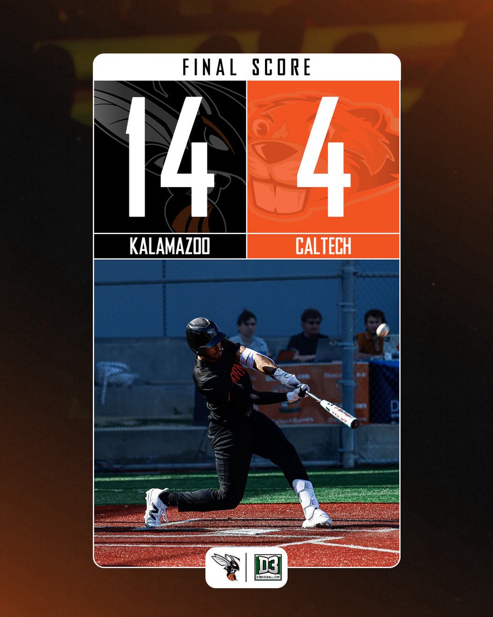Kalamazoo opens the season with a 14-4 victory. The Hornets return to action tomorrow in a doubleheader at Caltech starting at 11am PT. 🐝⚾️

#d3baseball