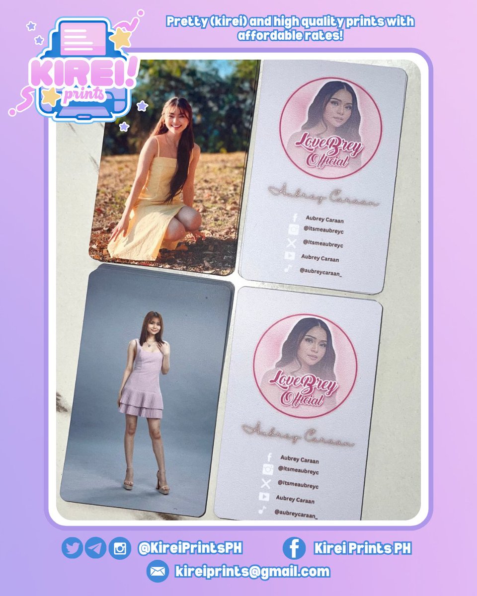 ୨୧ #PrintsbyKirei ⋆౨ৎ˚⟡˖ ࣪ ౨ৎ˚
Pricelist: tinyurl.com/KireiPrintsPri…

Photocard (plain matte)

🏷️lf printing services hand banner photocard polaroid cupsleeve events postcard filmstrip photostrip heart button pin kpop anime ppop