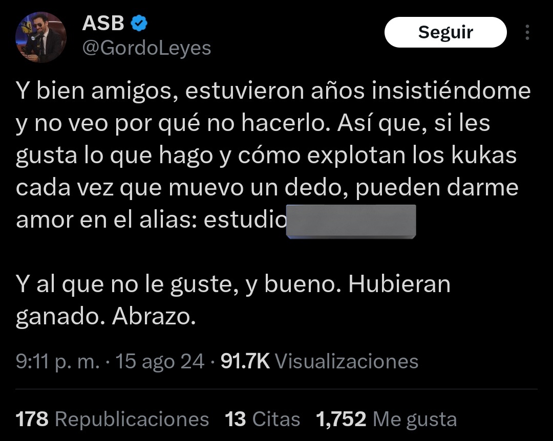 "FUNDIDO"

Porque el abogado paraguayo y libertario tuvo que salir a mendigar dinero en redes por culpa de las políticas económicas de Javier Milei y los bajos salarios del streaming Carajo