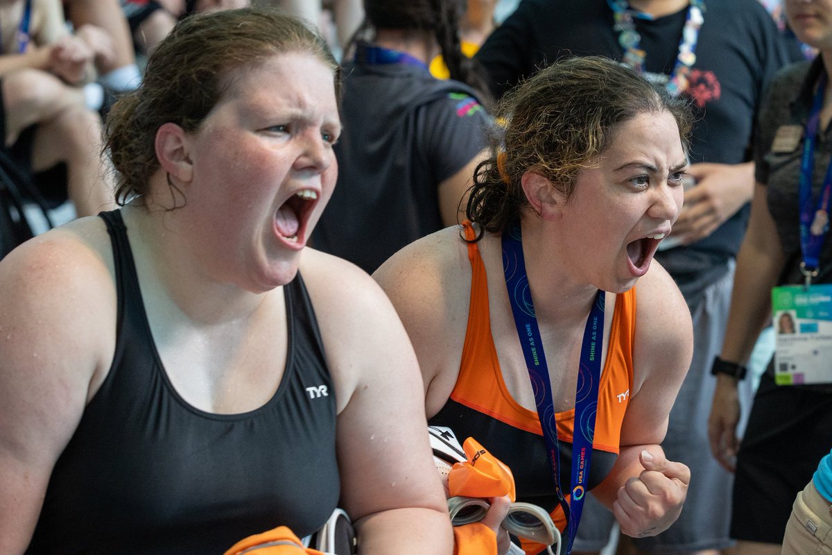 2026USAGames's tweet photo. Swimming helps the USA Games athletes confidence, self-reliance, and a supportive community. Join us in cheering on these inspiring swimmers at the at the @2026USAGames in June thanks to our official swimming sponsor, @Pentair!

#2026USAGames #RuleThePool #CallingAllChampions https://t.co/IFC3MVlvyq