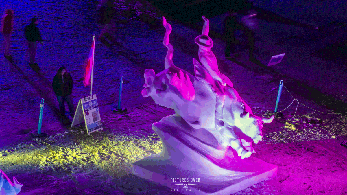 postillwater's tweet photo. 2nd place sculpture 2026 World Snow Sculpting Championship by Team FALCON of #Mongolia titled Legend  @iLoveStillwater @DiscStillwater @exploreminn
@MinnesotaLiveTV @MaryEDivine click video for 3D animation https://t.co/ZdyAMzHORM