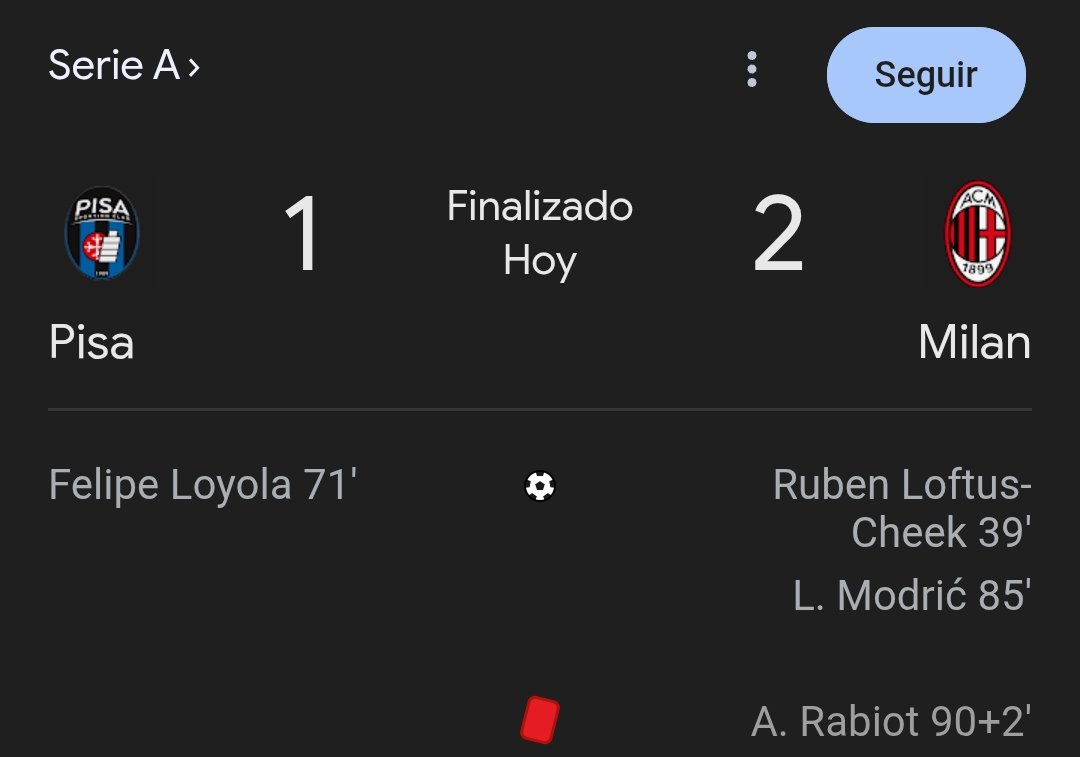 Nunca duden del equipo más grande de Italia. 🇮🇹

Ganó el glorioso Milan.