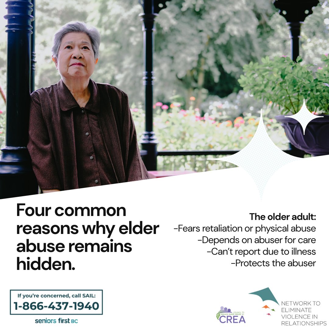 ViolenceNEVR's tweet photo. Elder abuse can continue for years because many older adults:
• Fear retaliation
• Depend on the abuser
• Are too ill to report
• Don’t want to get a loved one in trouble
Listen with compassion. Act with care. @DrBalbirGurm
#ElderAbuseAwareness #EndElderAbuse #NEVR https://t.co/kT0ti9TAXJ
