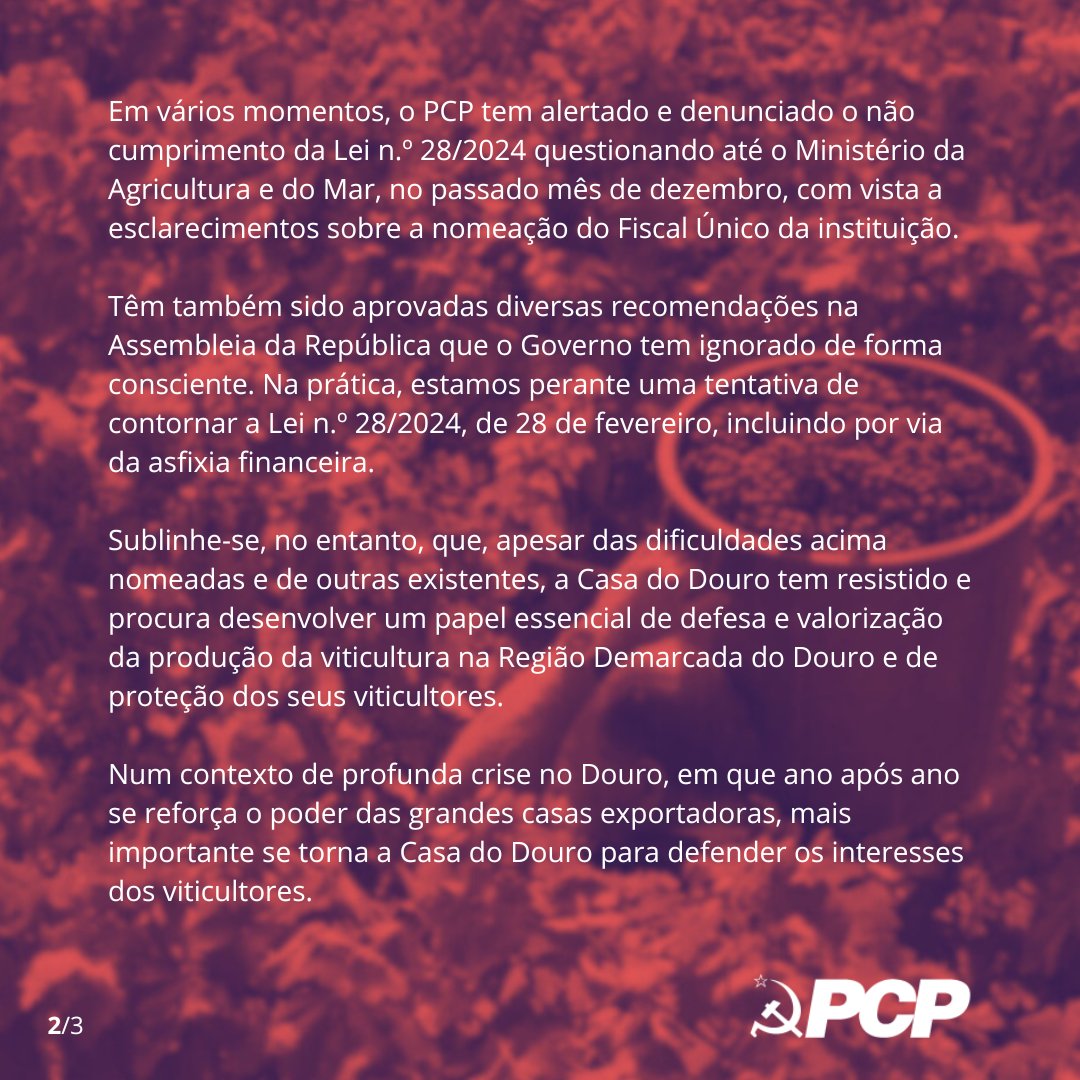VR_pcp's tweet photo. ➡️ PCP questiona Governo sobre dificuldades financeiras da Casa do Douro https://t.co/3HBMfAPfwA
