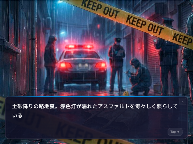 Kurokawa_File's tweet photo. スマホで読めるハードボイルド・ミステリー『黒川圭吾の事件ファイル』を制作・公開しています。
探偵と助手の凸凹コンビが、街の事件に挑む。エピソードゼロ『狂犬の挽歌』公開中。
インストール不要🕵️‍♂️ [https://t.co/UWvtnIP6Hn]
#スーパーゲ制デー #indiedev #ただすノベルメーカー #ゲーム制作 https://t.co/iLttHT5nmh