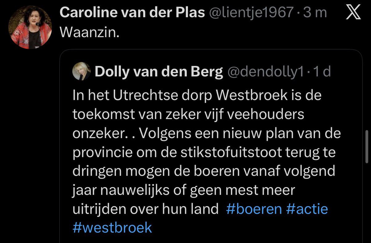 Lientje retweet Dolly van den Berg 🤣🤣🤣

Dat an sich is al een compleet brevet van onvermogen. Mozes kriebel zeg 🥴
