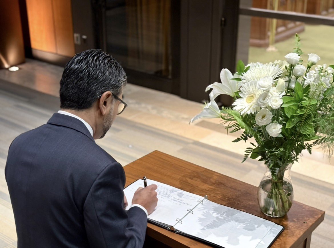 YasirNaqviCDN's tweet photo. On behalf of our community, I signed the book of condolences for the victims in Tumbler Ridge, BC. My thoughts are with the families and the entire community affected by this tragedy.

May their memories remain eternal. https://t.co/uTCVUNuSUw