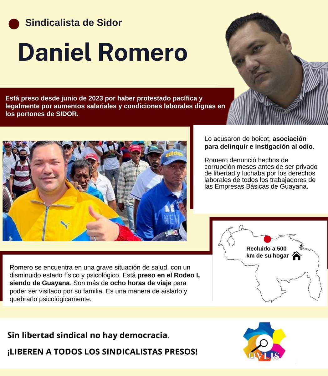 2 años y 8 meses preso por defender los derechos de los trabajadores siderúrgicos. Libertad plena Ya
#LibertadParaTodosLosPresosPoliticos 
@iloactrav
<a href="/RafaelFreireCSA/">Rafael Freire Neto</a>
<a href="/luc_triangle/">Luc Triangle</a>
<a href="/TarekWiliamSaab/">Tarek William Saab</a>
<a href="/delcyrodriguezv/">Delcy Rodríguez</a>
<a href="/oliverroepke/">Oliver Röpke</a>