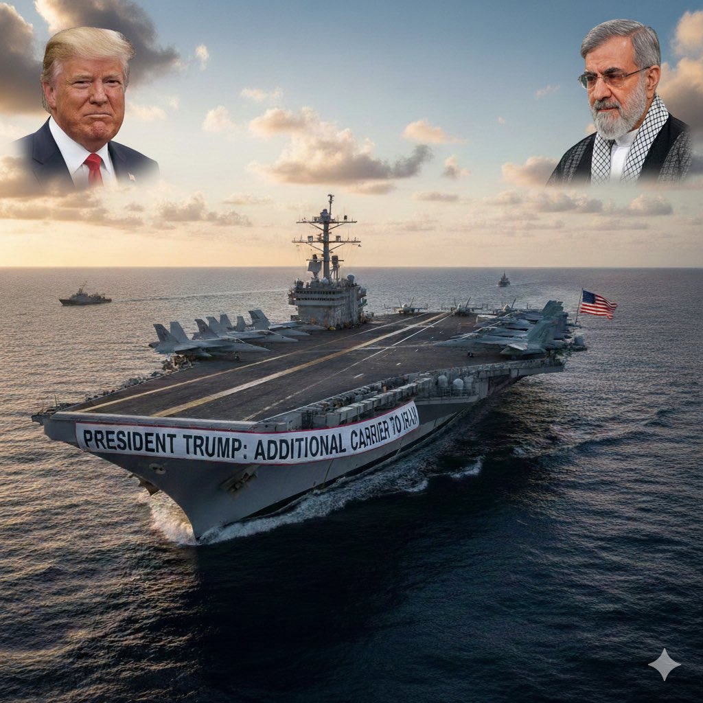 isumansingh's tweet image. 🚨Breaking 🚨

President Trump says an additional aircraft carrier is heading towards Iran.

#IranUSWar #Donald_Trump #warship #AircraftCareer #regimechengeiniran