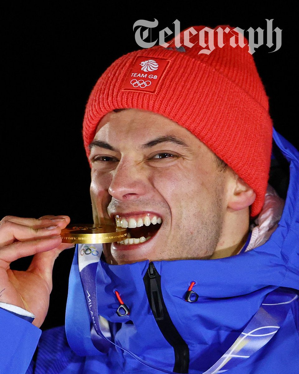 Telegraph's tweet photo. 🏆 A taste of victory for Team GB! 🇬🇧

“It means everything,” Matt Weston said of his Winter Olympics win. “I’ve missed funerals, birthdays, everything. It feels amazing. Hopefully I did you proud at home.” https://t.co/DYQtathtc4