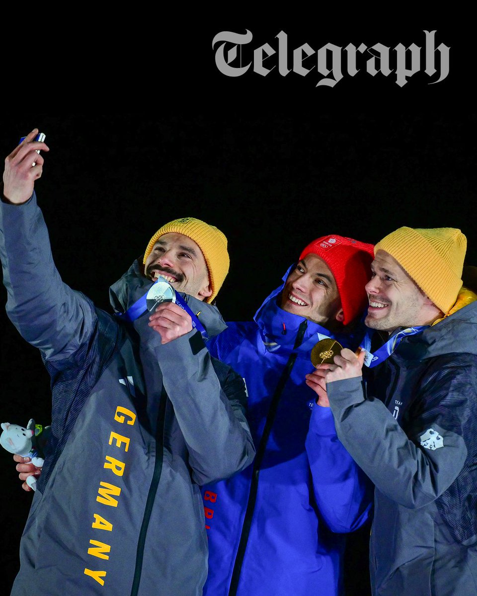 Telegraph's tweet photo. 🏆 A taste of victory for Team GB! 🇬🇧

“It means everything,” Matt Weston said of his Winter Olympics win. “I’ve missed funerals, birthdays, everything. It feels amazing. Hopefully I did you proud at home.” https://t.co/DYQtathtc4