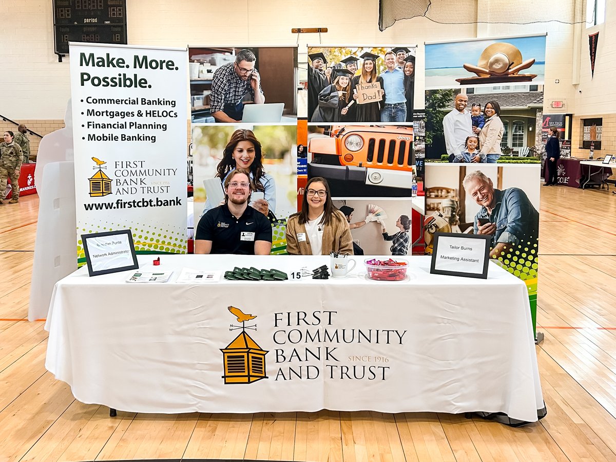 We had a great time at the Beecher High School Career Fair today! Our team enjoyed speaking with students about their future goals and opportunities in community banking. Thanks to <a href="/Beecher200U/">Beecher200U</a> for having us!
l-r: Brendan Bunte, Network Admin. and Tailor Burnes, Marketing Asst.