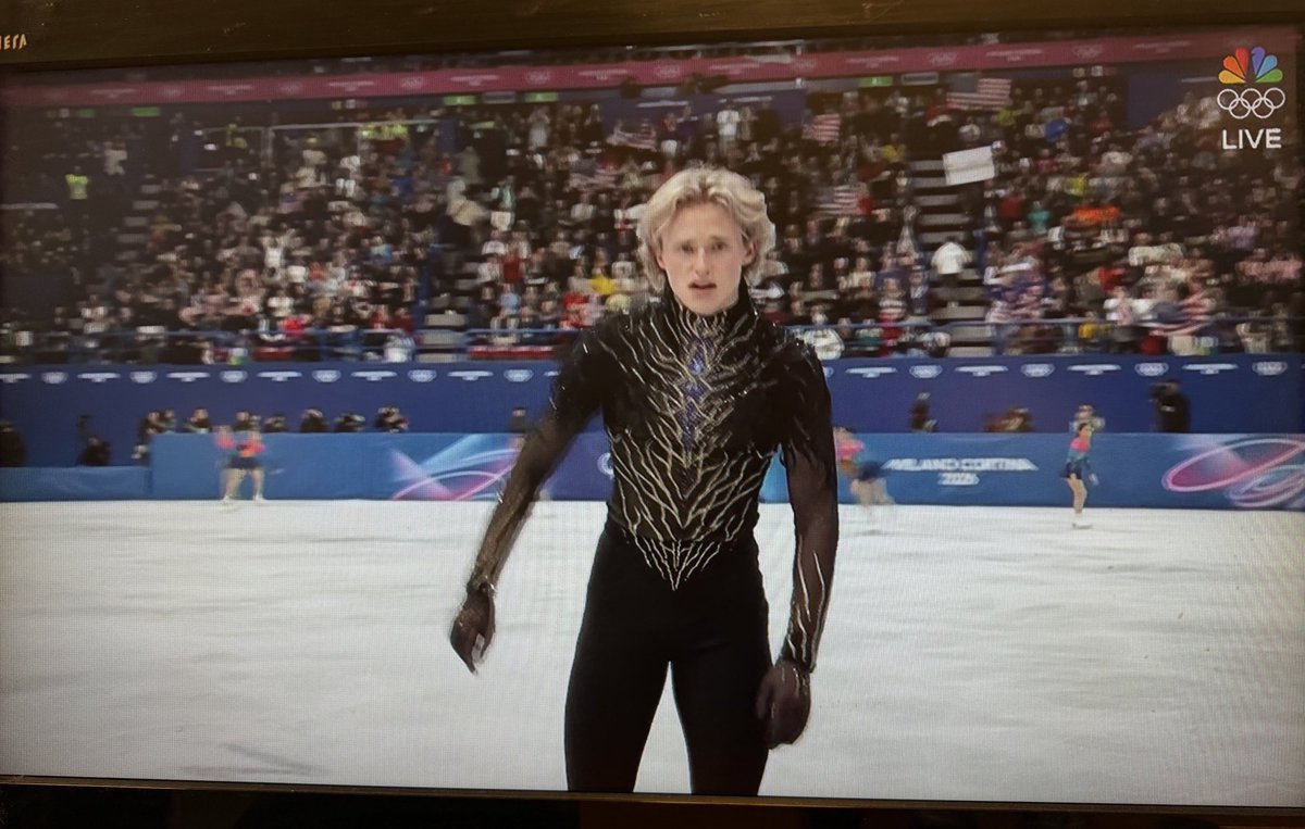 BradGalli's tweet photo. Shocking. Ilia Malinin was going to be the face of the Olympics for Team USA. 

The “Quad God" fell twice in his final program. He finished in eighth place. 

Shocking. https://t.co/r0DINKPZJ0