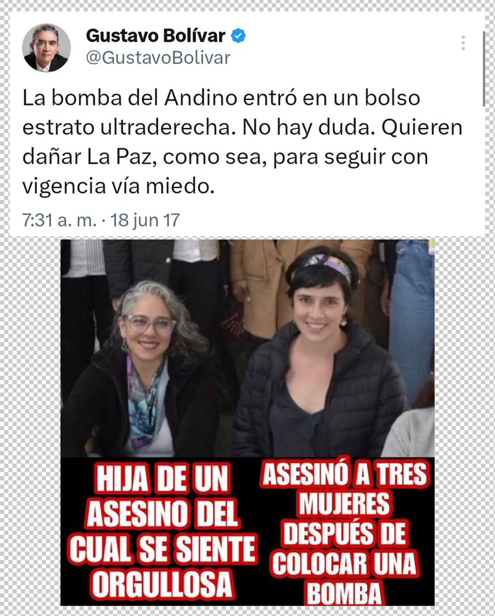 Ella es "Violeta", la socióloga del ELN,  imputada formalmente por la <a href="/FiscaliaCol/">Fiscalía Colombia</a> el 5 de junio de 2022 por: concierto para delinquir, terrorismo, homicidio agravado, tentativa de homicidio y rebelión. 

Hoy es Gestora de Paz de Petro 

!BOLIVAR ES UN MISERABLE! 

Hoy por fin 🙏🏻