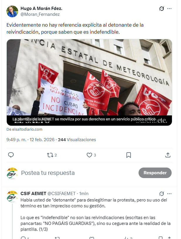 CSIFAEMET's tweet photo. Contestábamos a este tuit del Secretario de Estado que, por lo que sea, ha borrado
Ponemos la captura de pantalla, porque de lo contrario no se entiende nuestra respuesta https://t.co/22sFrVHgb5