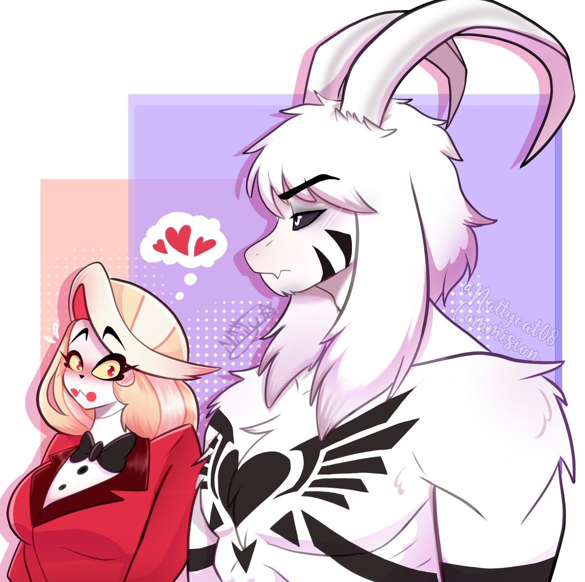 clipgogangstasp's tweet photo. Charlie's attention as been caught by something large and fluffy!

(Commission from @NCat08)

#Undertale #HazbinHotel
#AsrielDreemurr #CharlieMorningstar https://t.co/XV8MS5IPW4