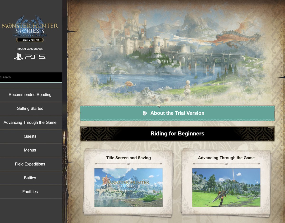 🥚 #MHStories3 Dev Demo Tips 🥚 

Hey everyone, it's Wakahara from the dev team!

To go along with the release of the demo, we've put together a web manual for it to help new players. If you get stuck while playing, please refer to it. (Also, be sure to use the "Ranger