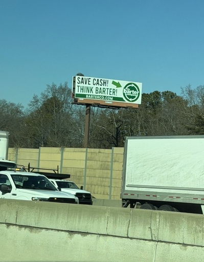 barterco's tweet photo. Have you seen The Barter Company billboard? Next time you're near Delk Road on 75, keep an eye out for it! Letting everyone know that #BarterIsSmarter! https://t.co/fPk4v5xgJX