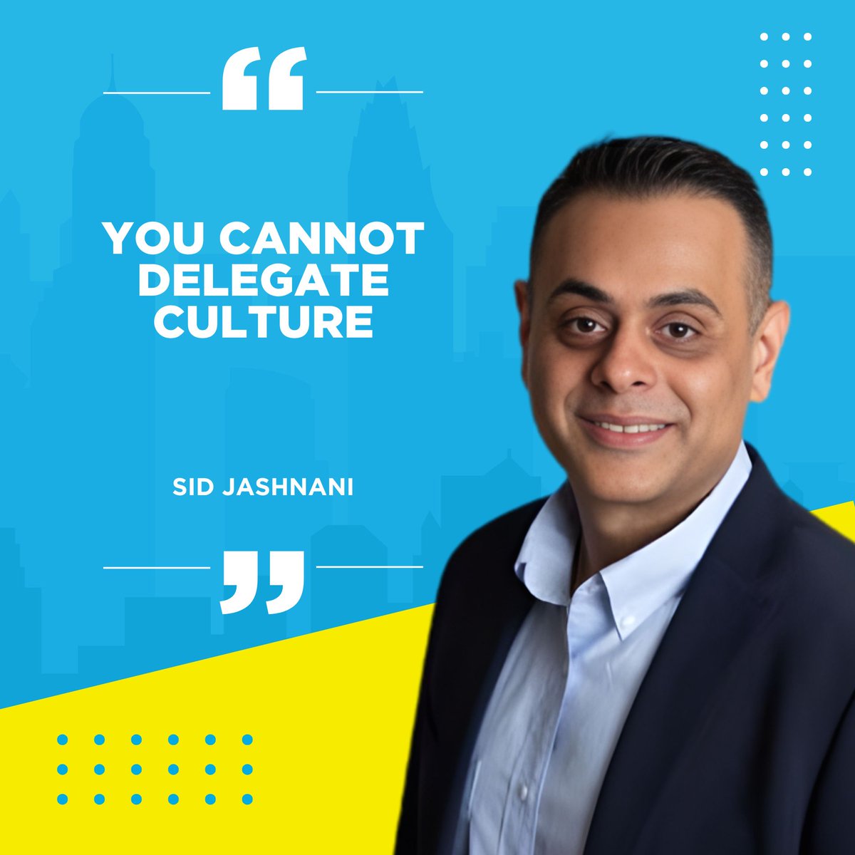 This quote from Sid Jashnani is fire 🔥🔥🔥

You cannot delegate culture. Thank you so much for being on the show! 

▶️ the whole episode at youtu.be/AfSkhNTl0wE

#scalearchitects #coaching #Consulting