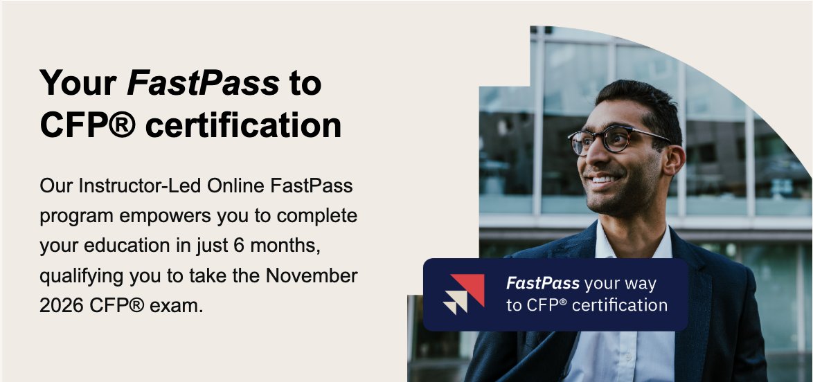 A record $84 trillion wealth transfer is expected by 2045, and there aren't nearly enough CFP® professionals to meet this demand. While others are still studying, you could be certified and earning more. 

Learn more about Dalton’s FastPass program today: bit.ly/4mNIUE3