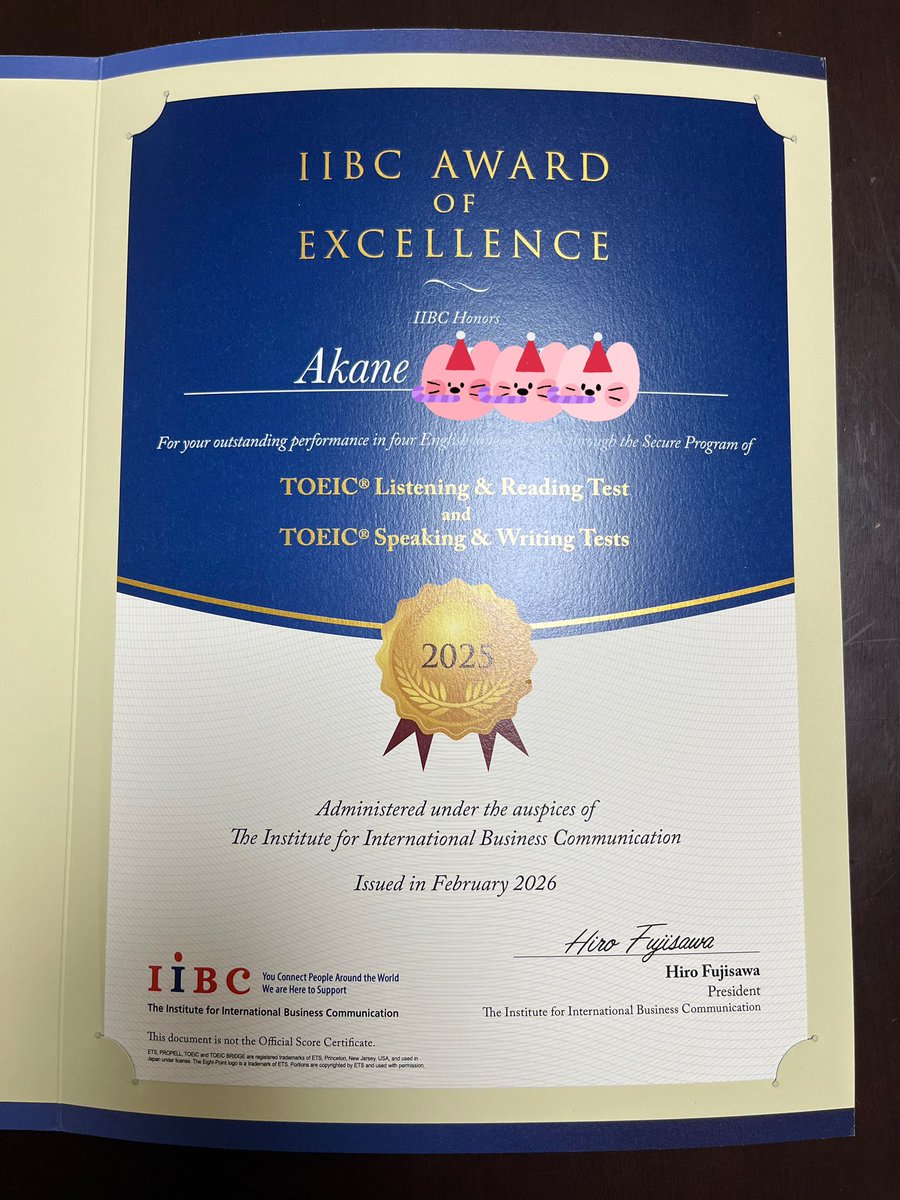 Annie_akane's tweet photo. 4年連続、IIBC AWARD OF EXCELLENCE を受賞しました🙌
もちろん今年も受験して5年連続を目指します🔥
結局ノートはもったいなくて毎年使わずにとってあります🤣
#IIBCAWARDOFEXCELLENCE
#TOEIC https://t.co/mcWmmwQwq7