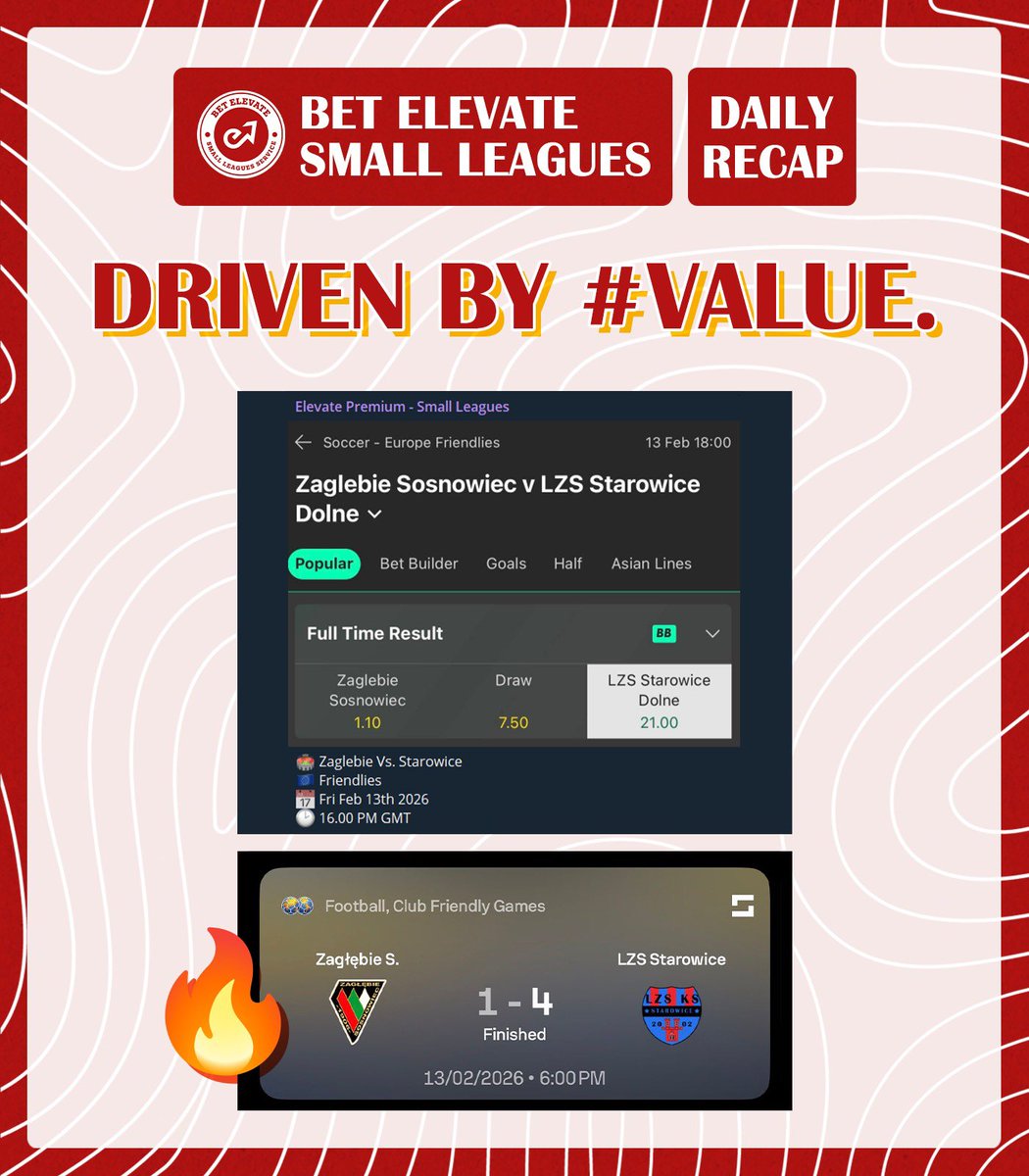 BetElevate's tweet image. 🔴 Small Leagues
🇪🇺 Friendlies
🏟️ Zaglebie Vs. LZS Starowice

🎯 LZS Starowice @ 21.00 ✅️✅️

Turns out friendlies aren’t that bad after all 😁

#GamblingTwitter #Gambling𝕏