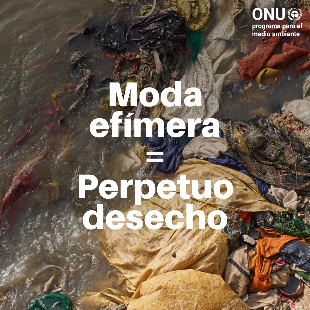 Las tendencias cambian.
Los desechos permanecen.
La moda rápida contamina.

Compra menos. Úsala más. Repara. Intercambia. Haz que circule. 🧵👚🔄🌱

Pequeñas decisiones, gran impacto.

📸: <a href="/unep_espanol/">Programa ONU Medio Ambiente</a>