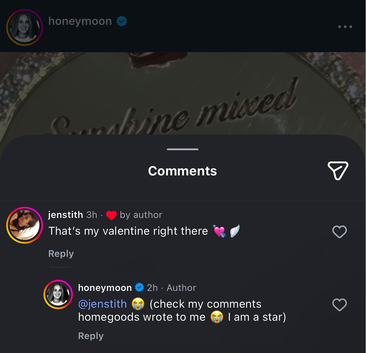 Lana replied after HomeGoods complimented her ghost pillow in the comments of her latest Instagram post, writing, “👀 I love u so much. I’m at the diner w Jeremy. My heart is officially full after reading this,” and then replied to Jen, saying, “😭 (check my comments homegoods