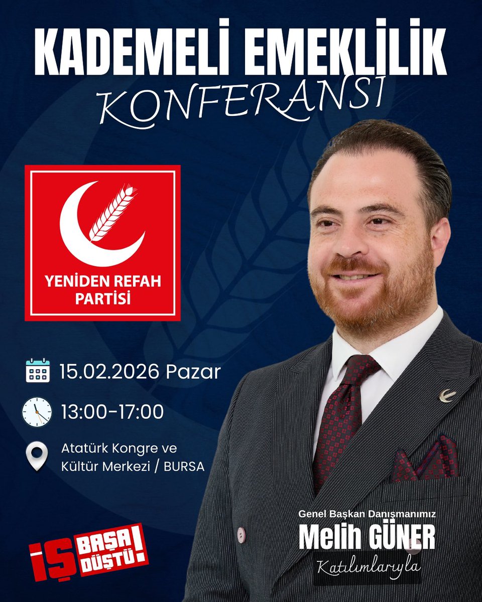 Pazar günü EMADDER’in düzenlemiş olduğu Kademeli Emeklilik Konferansına katılmak için BURSA’de olacağız inşallah.