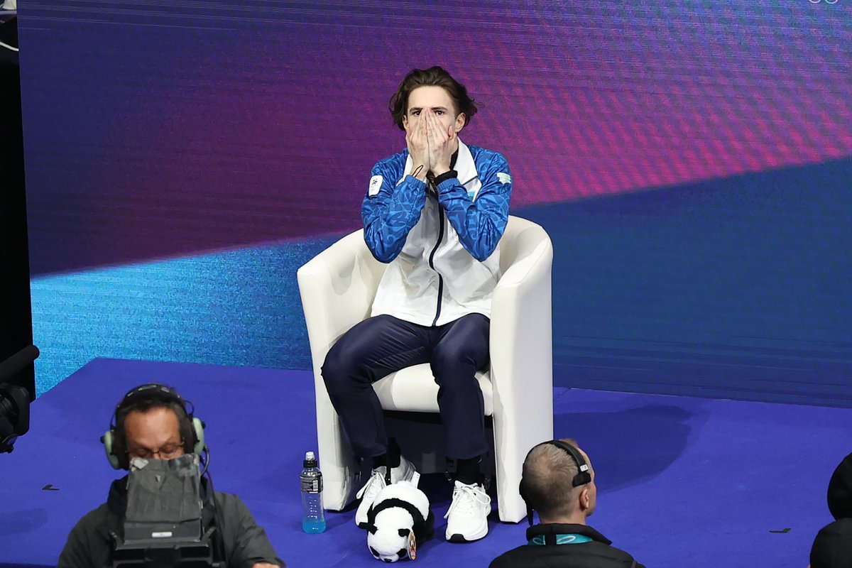 When you realise you've just made history.

#MilanoCortina2026 #FigureSkating #MikhailShaidorov