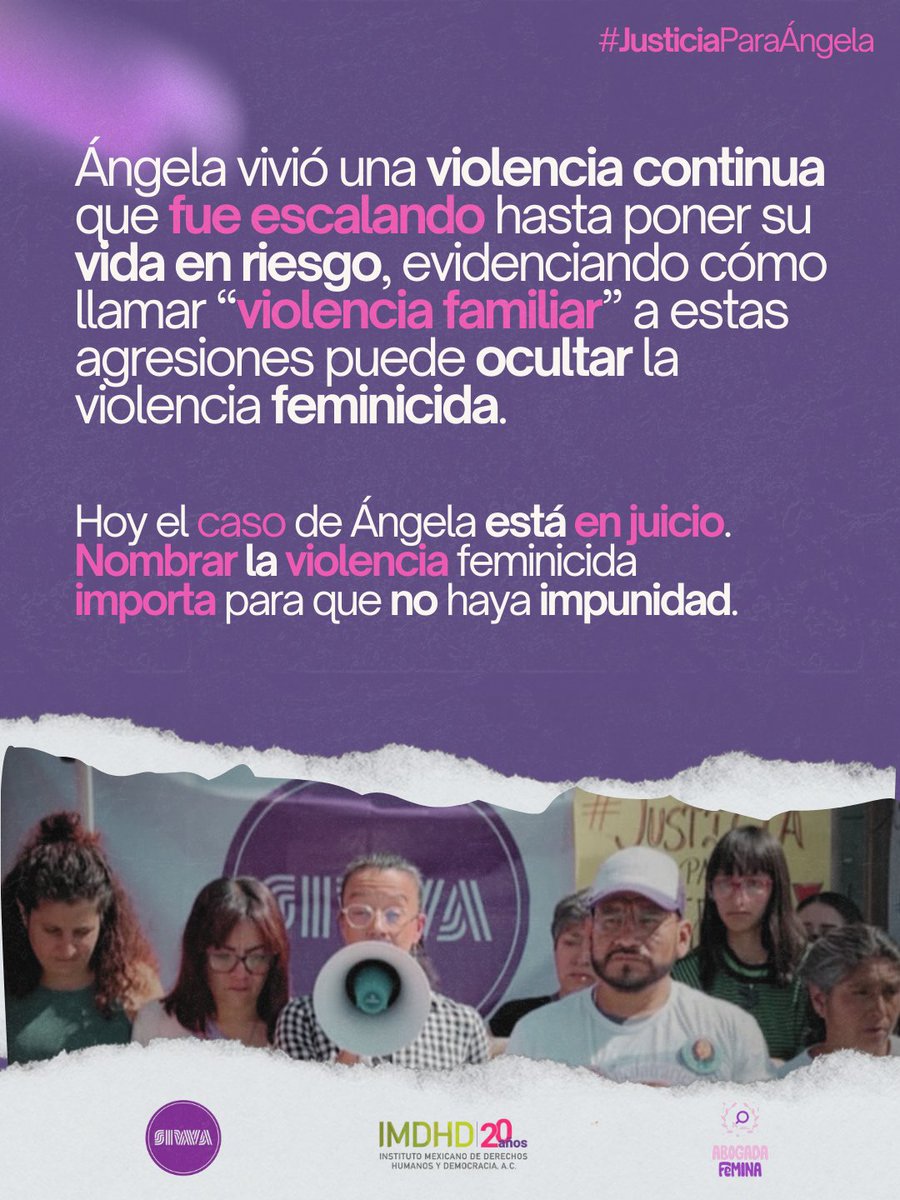 🚫 No fue solo violencia familiar.
Fue violencia feminicida.

Ángela vivió una violencia continua que no comenzó el día del ataque. Antes hubo agresiones que fueron minimizadas y nombradas como “violencia familiar”, hasta que la violencia escaló y puso su vida en riesgo ⚠️. Su
