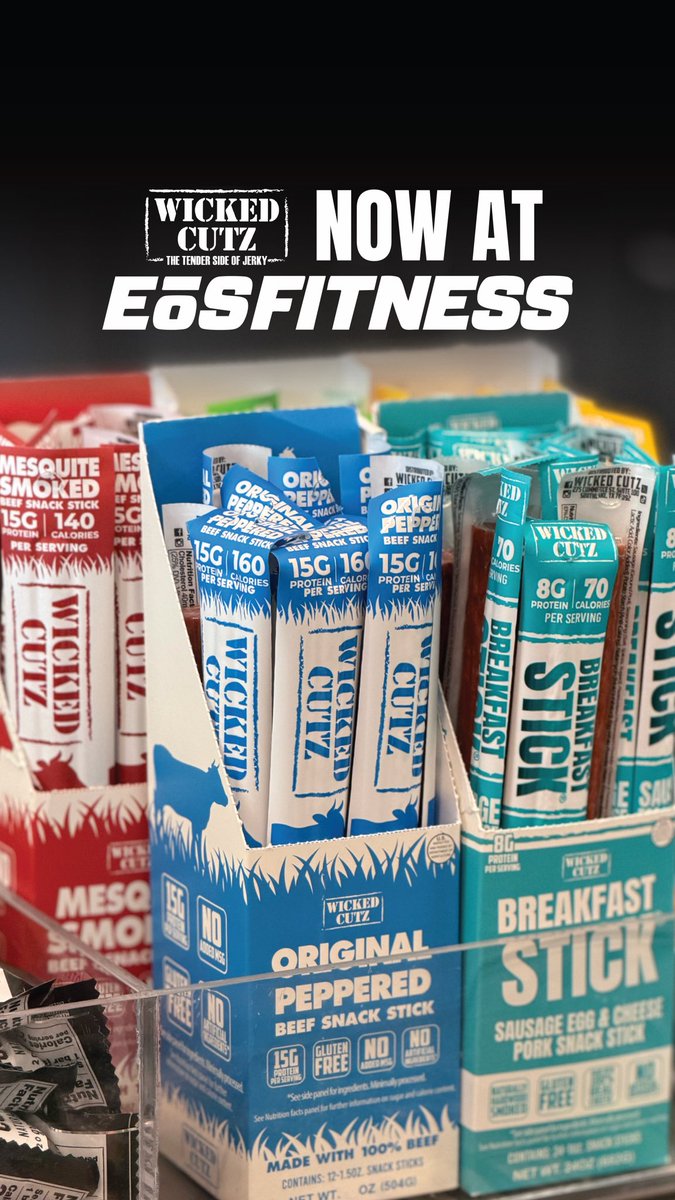 wickedcutzjerky's tweet image. 💪 Your gym carries THIS now?!

Find Wicked Cutz at EOS Fitness 😮‍💨
Protein-packed, flavor-loaded, no excuses.

Snack like you train.

#WickedCutz #GymTok #EOSFitness #ProteinSnack #FitnessFuel #SnackTok