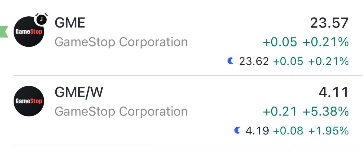 You’re short multiples of the float, you’re short multiples of the warrant float as well. Let’s say 100M warrants - not great, at $4.11 a piece that’s a $411M liability, but hey they could expire worthless. However, the warrants have convexity - GME at $23.57 and the warrants are