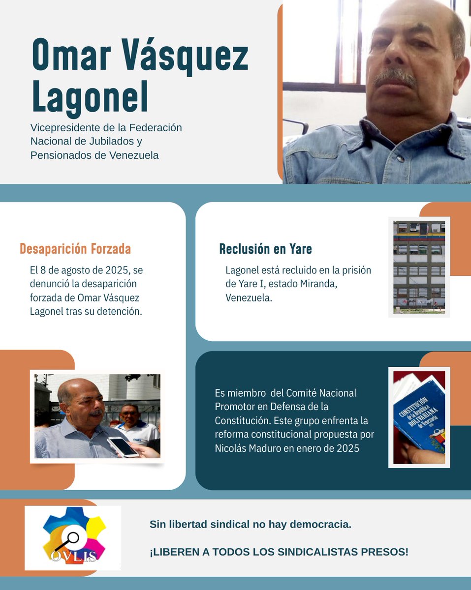 Exigir una pensión digna no es razón para estar preso
#LibertadParaTodosLosPresosPoliticos @iloactrav
<a href="/RafaelFreireCSA/">Rafael Freire Neto</a>
<a href="/luc_triangle/">Luc Triangle</a>
<a href="/TarekWiliamSaab/">Tarek William Saab</a>
<a href="/delcyrodriguezv/">Delcy Rodríguez</a>
<a href="/oliverroepke/">Oliver Röpke</a>
